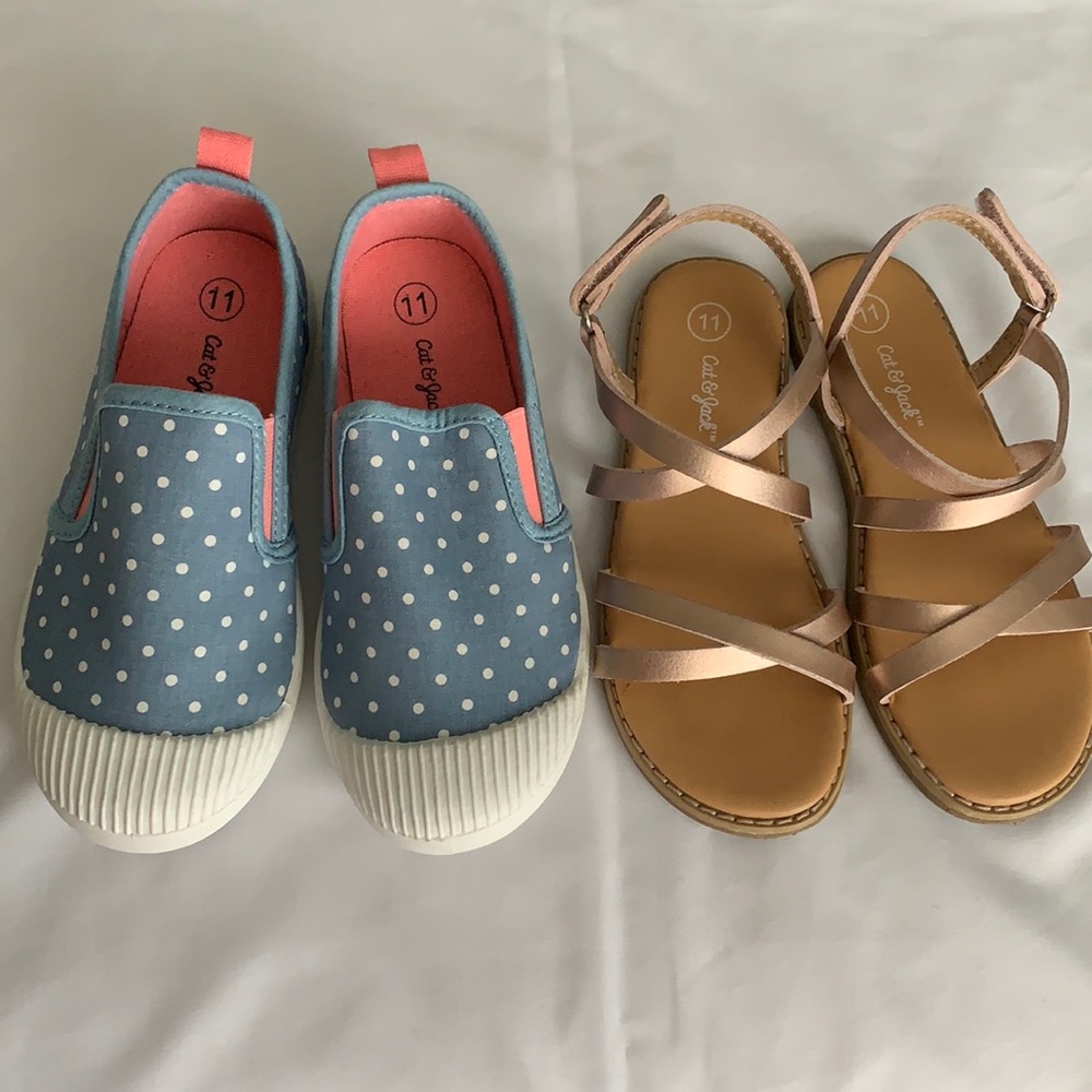 2 Pair of Cat & Jack Girls Shoes - Size 11